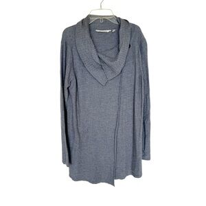 Soft Surroundings Miranda Wool Blend Wrap Sweater Gray